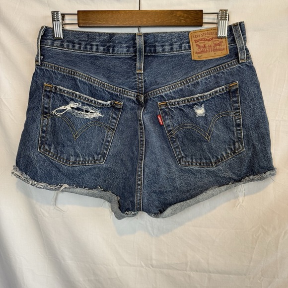 Levi's Pants - Levi's Women's 501 Premium Button Fly Distressed Denim Shorts Size 26x3.5